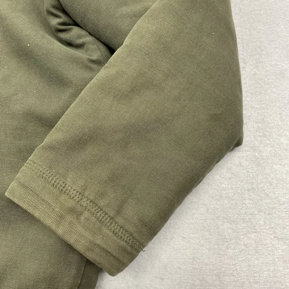 Vintage Ther North Face Jacket Mens Large Green Canvas Full Zip Hooded Sherpa